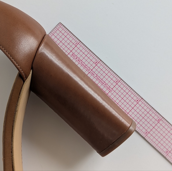 Gianni Bini Joenah Brown Leather 2 Piece Ankle Strap Triangle Block Heel - sz 10 - Picture 11 of 11